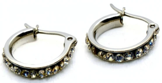 Argollas de Acero Quirurgico con strasses cristal 16mm